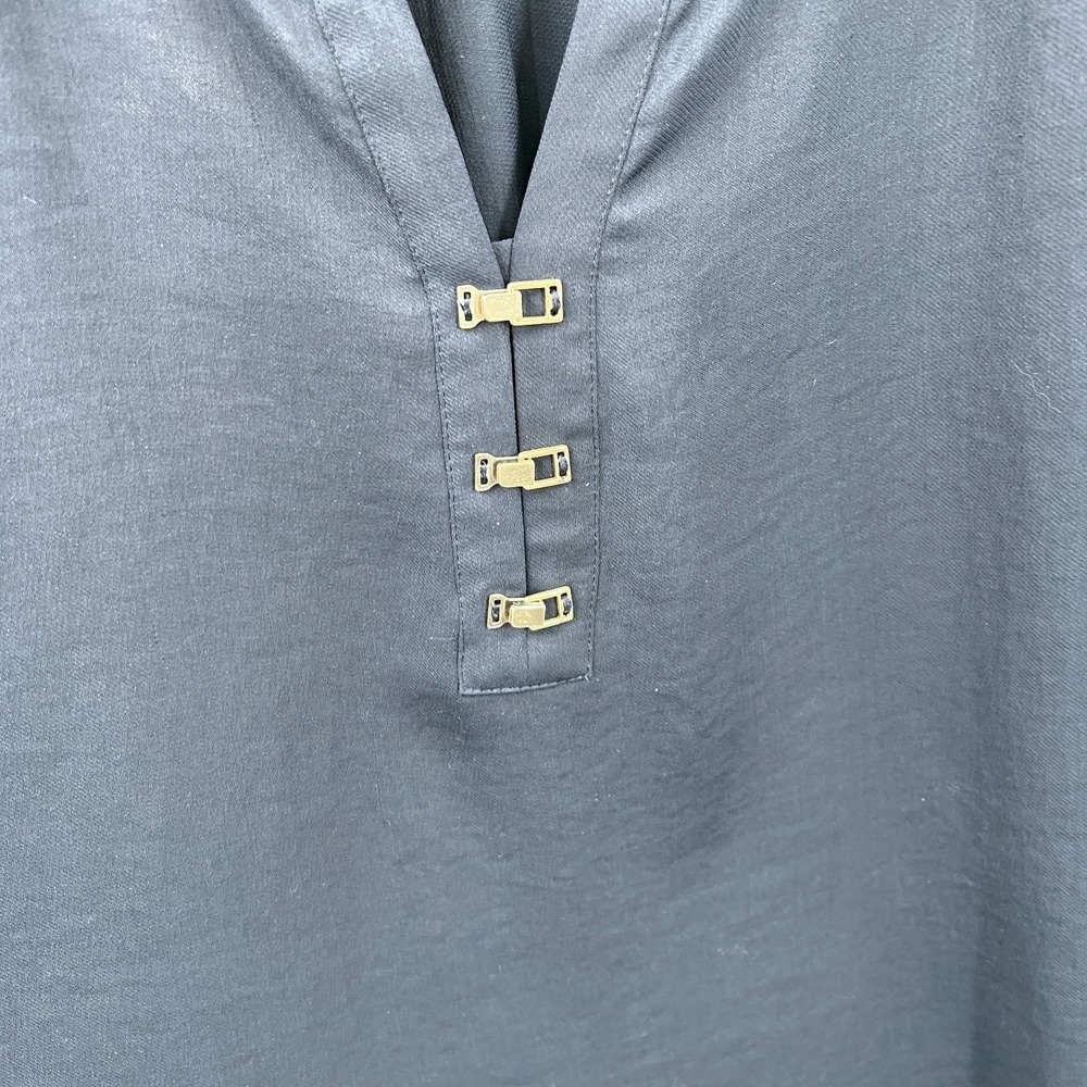 Banana Republic lightweight blouse clip front career office top navy boxy XS - Picture 5 of 11